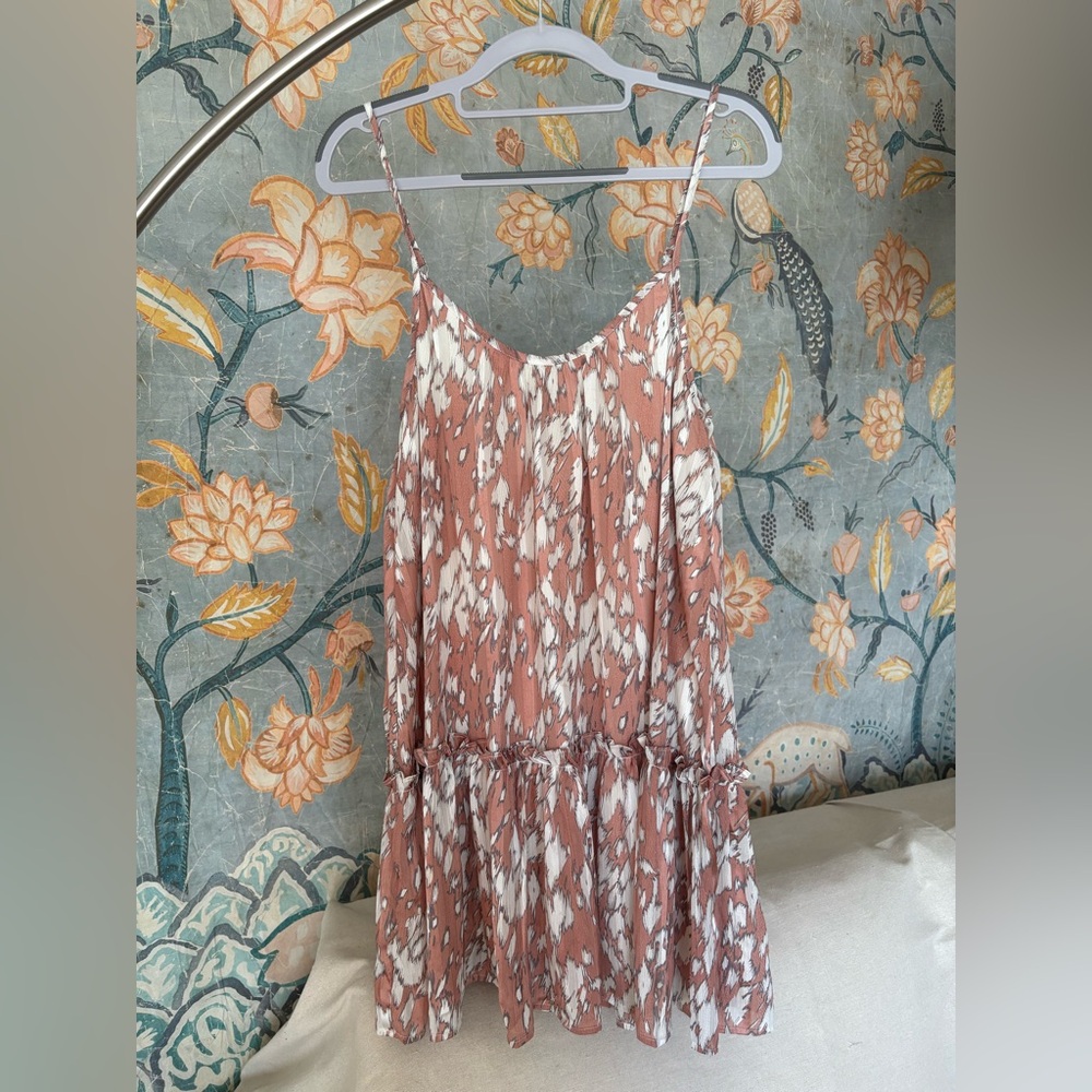 TCEC White and Pink Patterned Shift Dress Small